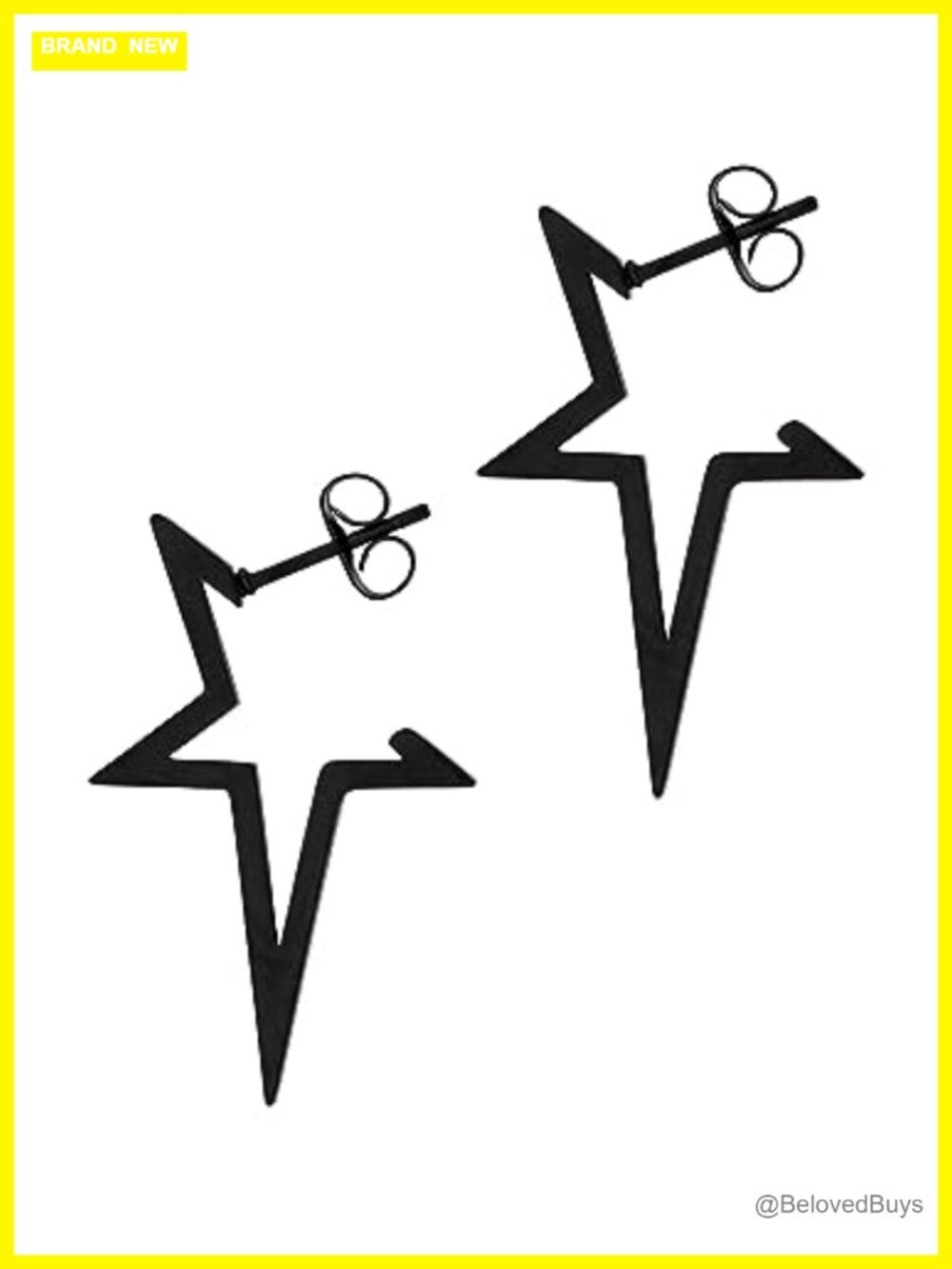 Spike Star Dangle Earrings Stainless Steel Punk Goth Emo Y2K Jewelry
